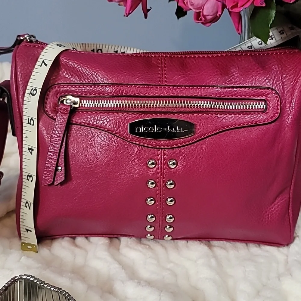 Nicole by Nicole Miller Faux Leather Hot Pink Crossbody Bags - Picture 3 of 4